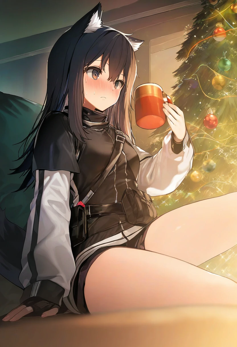 ((miv4t)),(shnva),ro g \(oowack\),[[sogawa]],[[ainy]],((azuumori)),[yamakawa],((myabit)), - 1girl,texas \(arknights\),arknights,underwear,tactical vest,christmas tree,christmas ornaments,