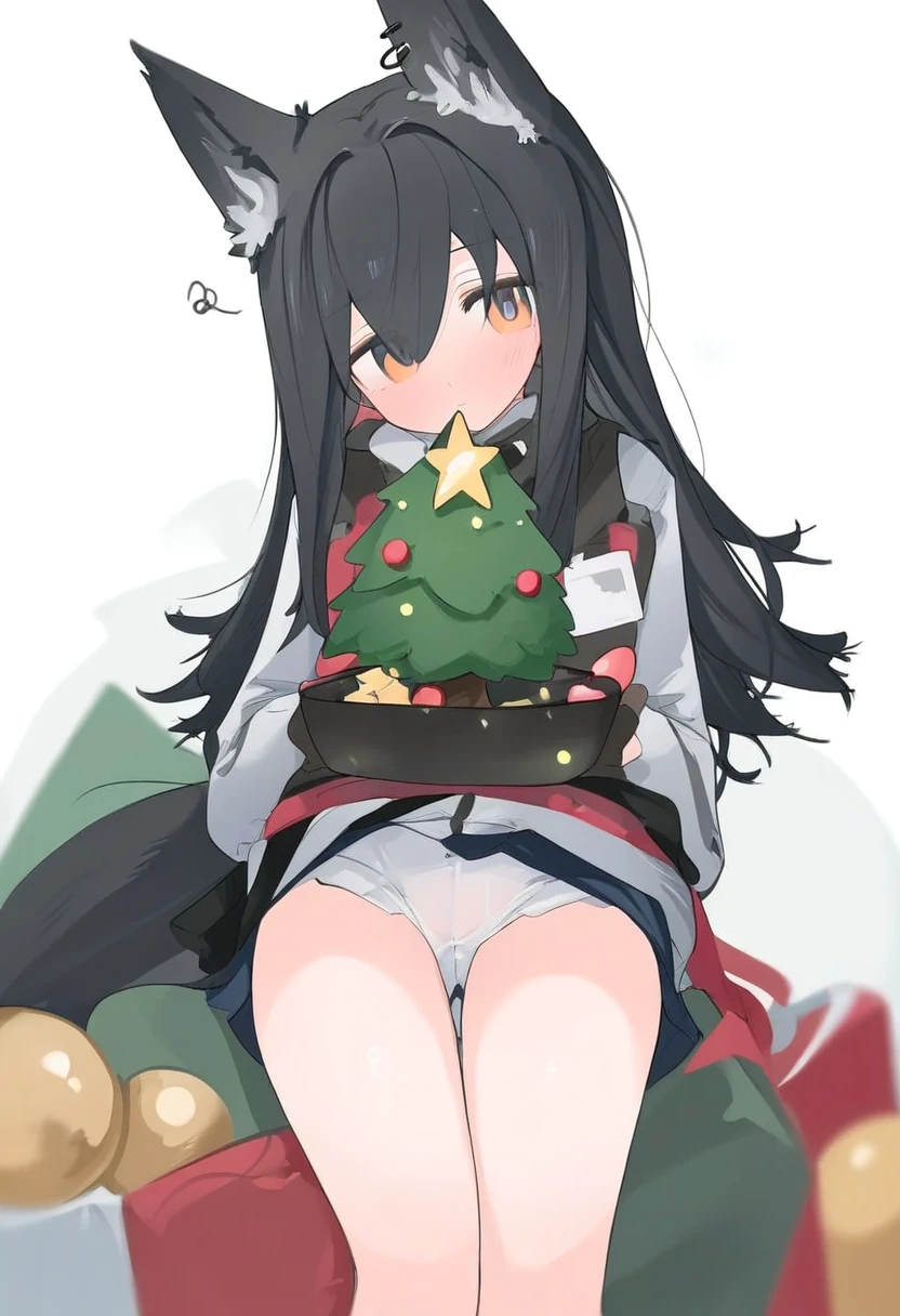 [[tianliang duohe fangdongye]],((mikozin)),(((daizu))),[[[kani-biimu]]],[[matanukinuki]],[kanikama], - 1girl,texas \(arknights\),arknights,underwear,tactical vest,christmas tree,christmas ornaments,