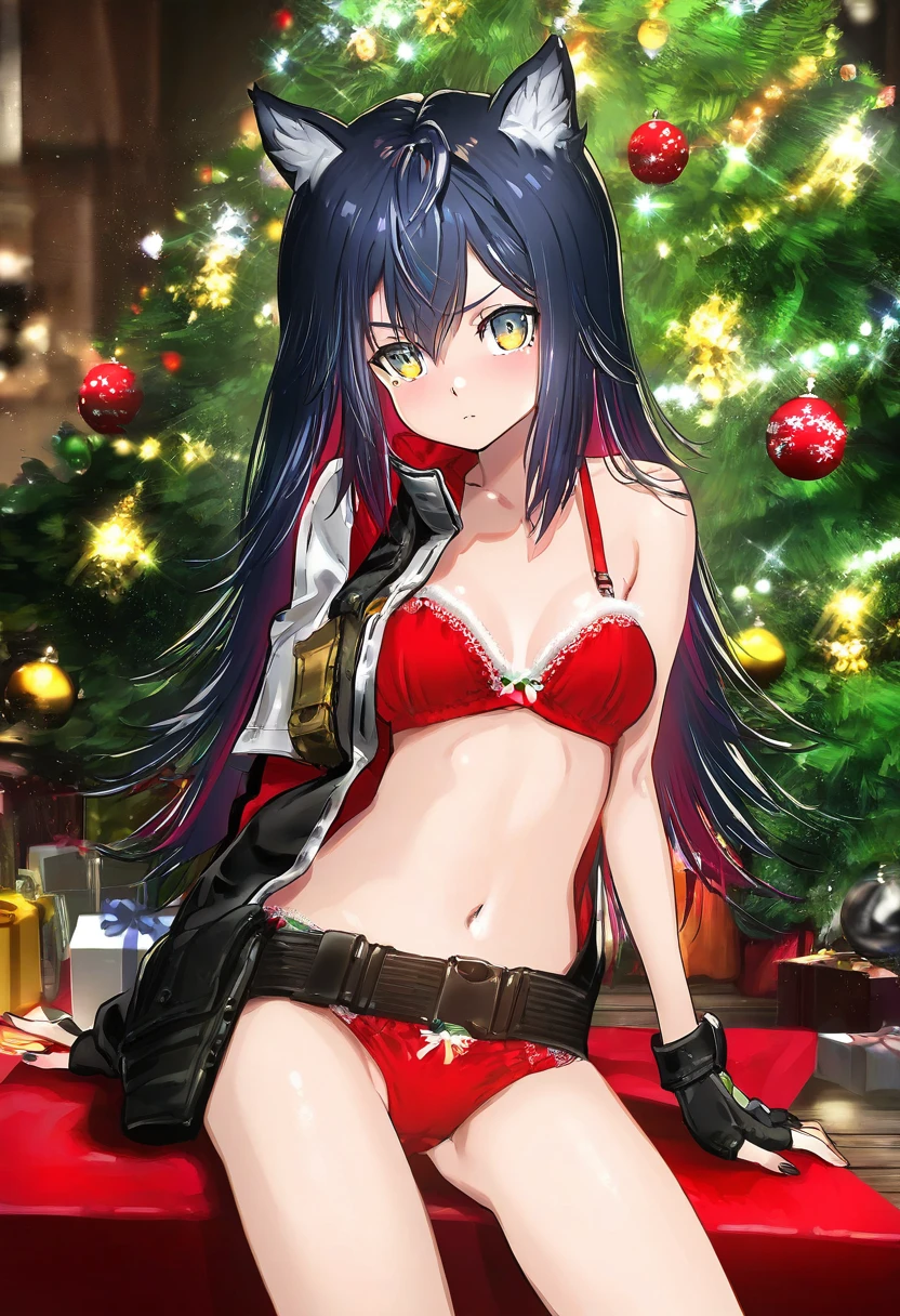 (((happoubi jin))),((gawako,yoneyama mai)),[[sawkm,chen bin,as109,kase daiki,hitomaru]], - 1girl,texas \(arknights\),arknights,underwear,tactical vest,christmas tree,christmas ornaments,