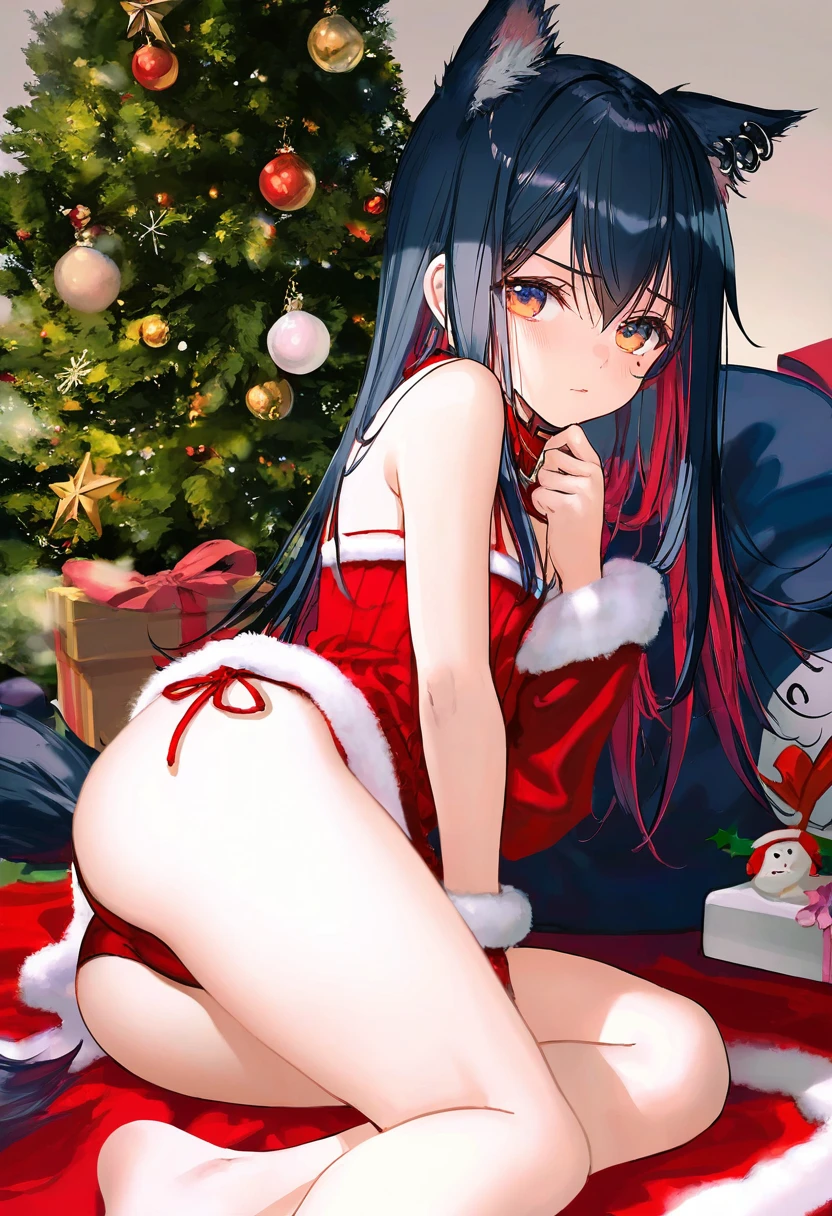 (kousaki ruri),[kedama milk],[ask \(askzy\)],wanke,[ATDAN],ciloranko,[[rhasta]],[tidsean],[ke-ta],[as109]],[sho \(sho lwlw\)]],wlop, - 1girl,texas \(arknights\),arknights,underwear,tactical vest,christmas tree,christmas ornaments,