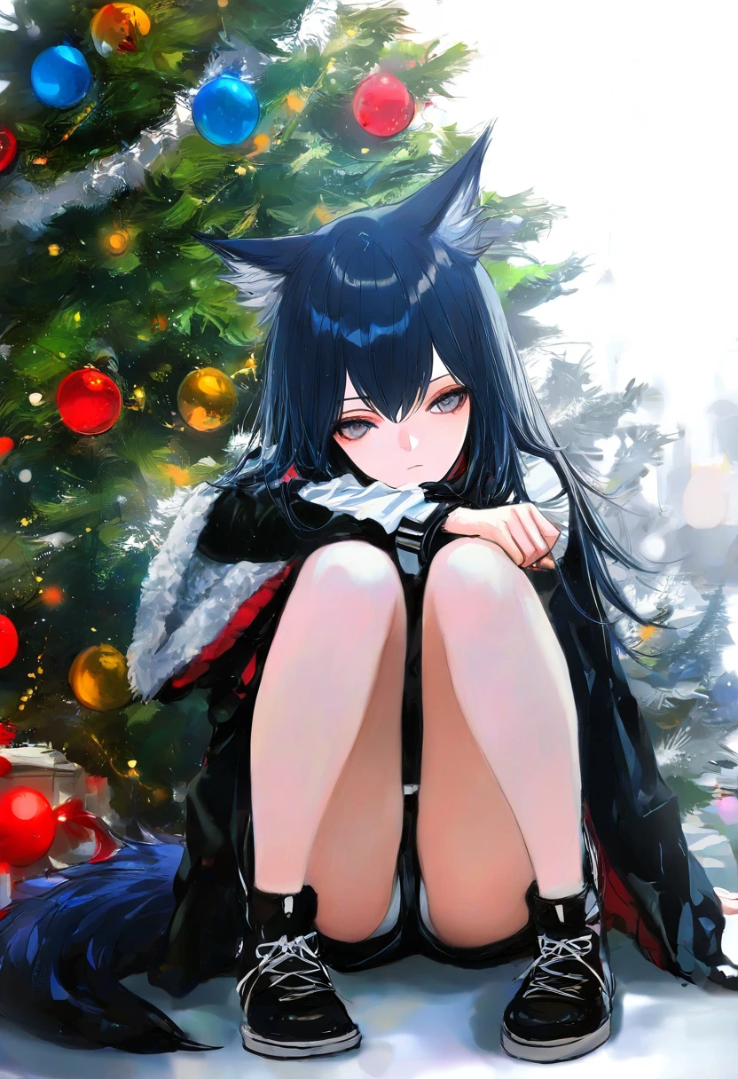 miv4t,you shimizu,infukun,toi8,ningen mame,sheya,wlop, - 1girl,texas \(arknights\),arknights,underwear,tactical vest,christmas tree,christmas ornaments,